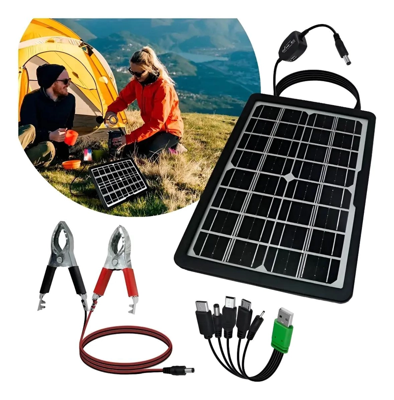 PANEL SOLAR PORTATIL 12W CON PUERTO USB MULTIFUNCION - 1