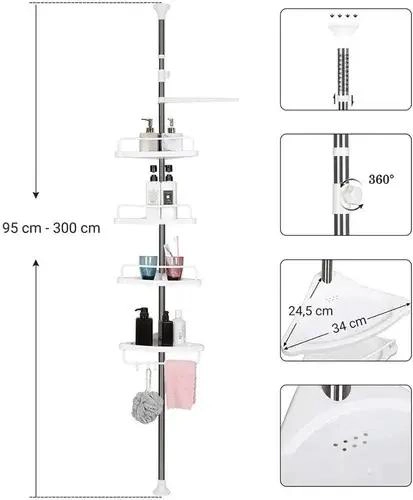 ORGANIZADOR RETRACTIL PARA BAÑO REPISA ESQUINERA - 3