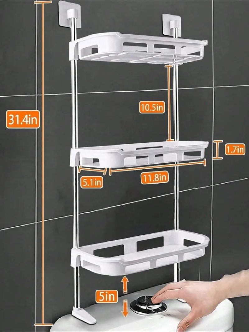ESTANTE ORGANIZADOR DE BAÑO 3 NIVELES PARA INODORO - 5