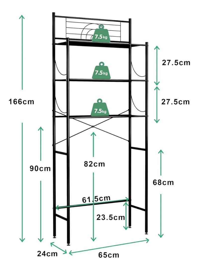 ORGANIZADOR DE BAÑO DE 3 NIVELES PARA INODORO O LAVANDER - 5