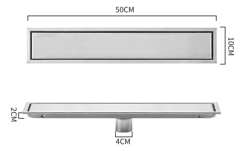 DESAGÜE DE PISO PARA DUCHA ACERO INOXIDABLE 50CM ANTIODOR - 2