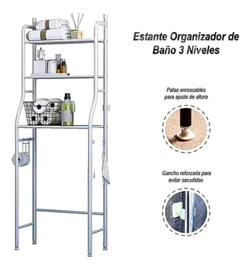 ORGANIZADOR DE BAÑO CON NIVELES PARA INODORO - 3