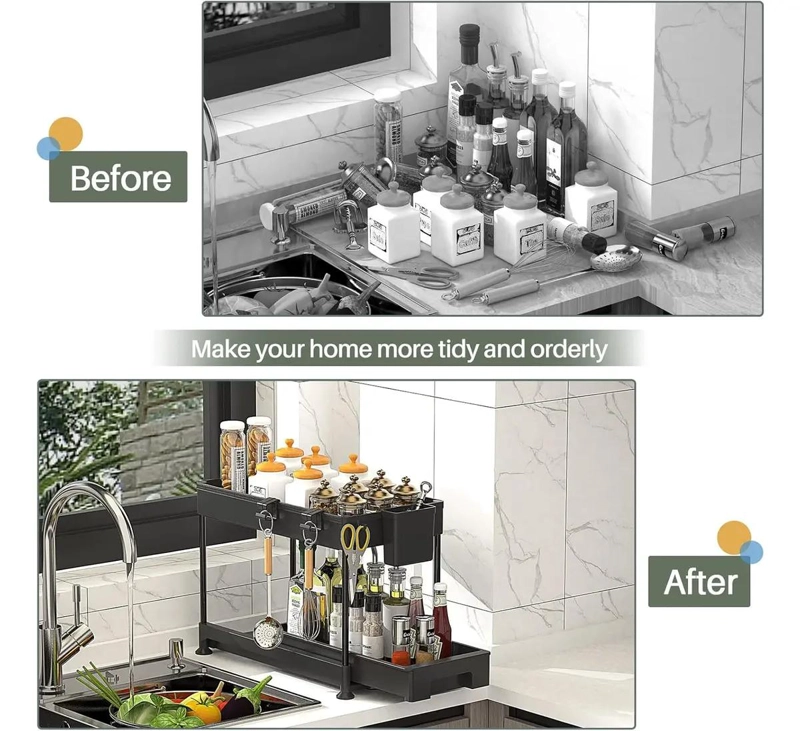 ORGANIZADOR DESLIZANTE MULTIFUNCIONAL PARA COCINA Y BAÑO - 4