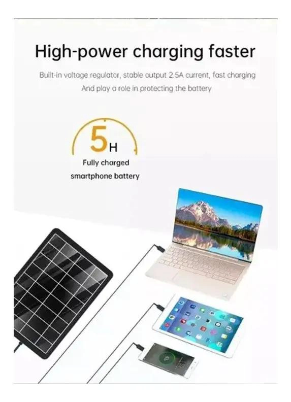 PANEL SOLAR PORTATIL 15W PARA EMERGENCIA Y CAMPING - 4