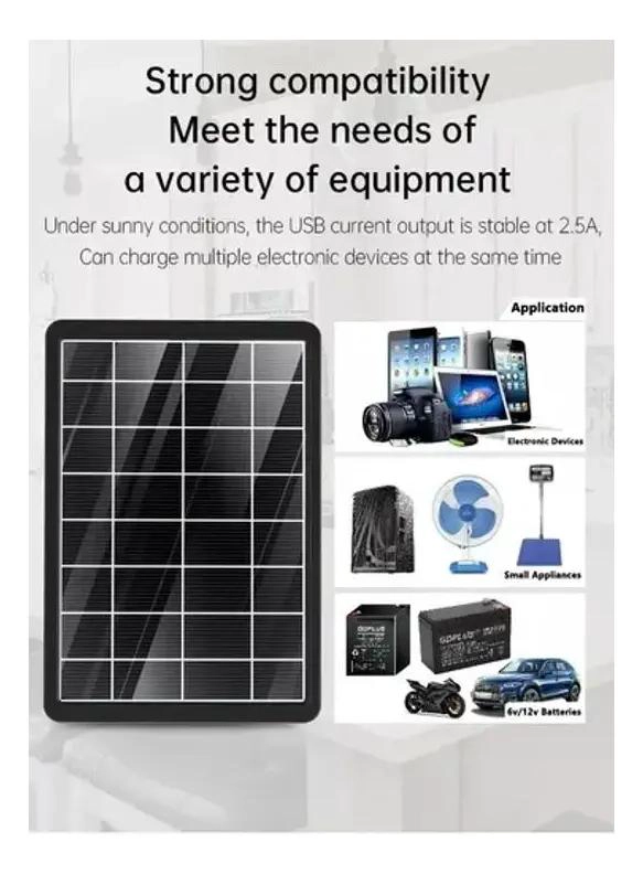 PANEL SOLAR PORTATIL 15W PARA EMERGENCIA Y CAMPING - 5
