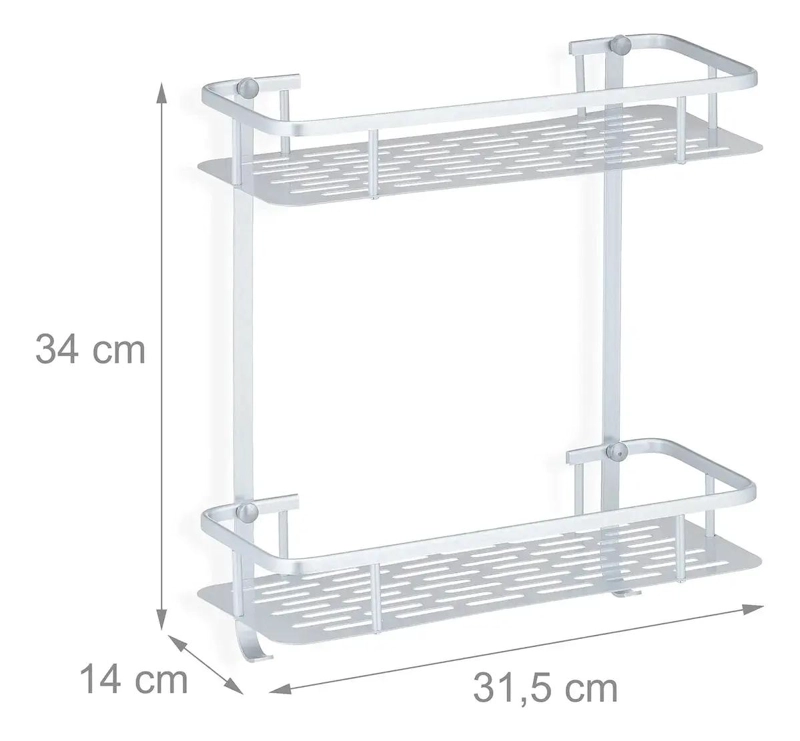 REPISA DE ALUMINIO DE 2 NIVELES PARA PARED - 4