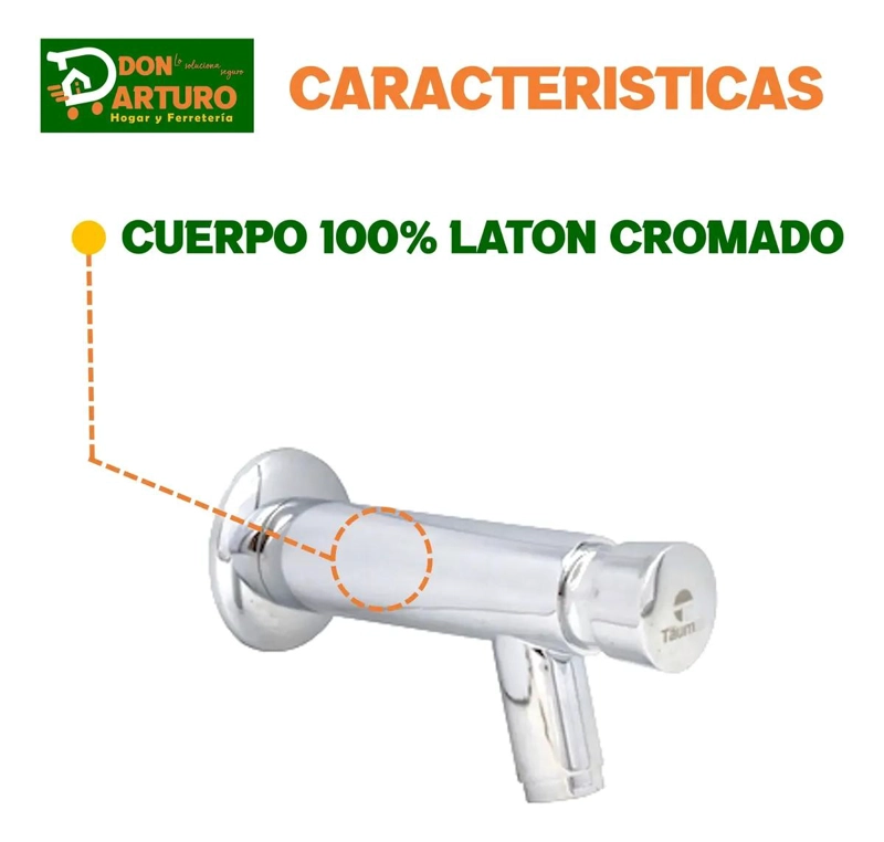 LLAVE LAVATORIO TEMPORIZADA CROMADA 6 SEGUNDOS - 2