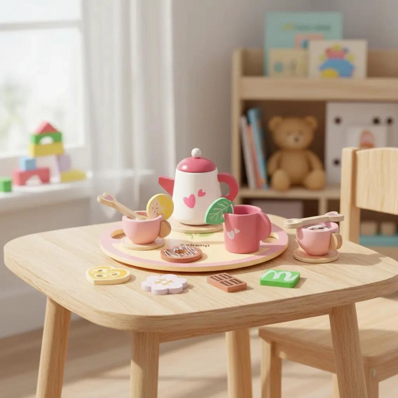 JUEGO DE TE  DE MADERA PARA NIÑOS - 4