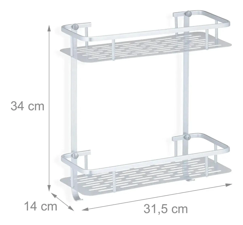 REPISA DE ALUMINIO DE 2 NIVELES PARA PARED - 2