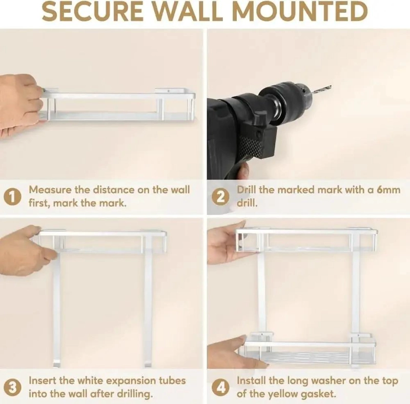 REPISA DE ALUMINIO DE 2 NIVELES PARA PARED - 5