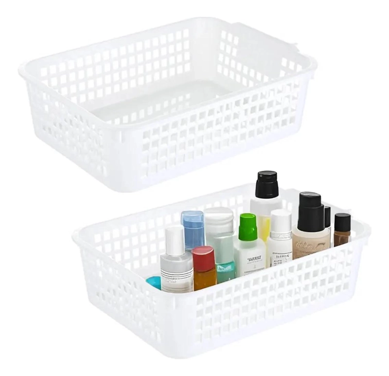 SET 2 CESTAS MEDIANAS DE PLASTICO PARA ALMACENAJE - 1