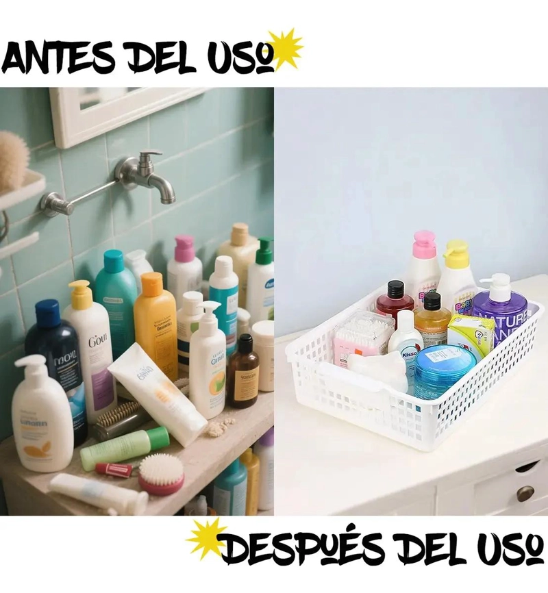 SET 2 CESTAS MEDIANAS DE PLASTICO PARA ALMACENAJE - 5