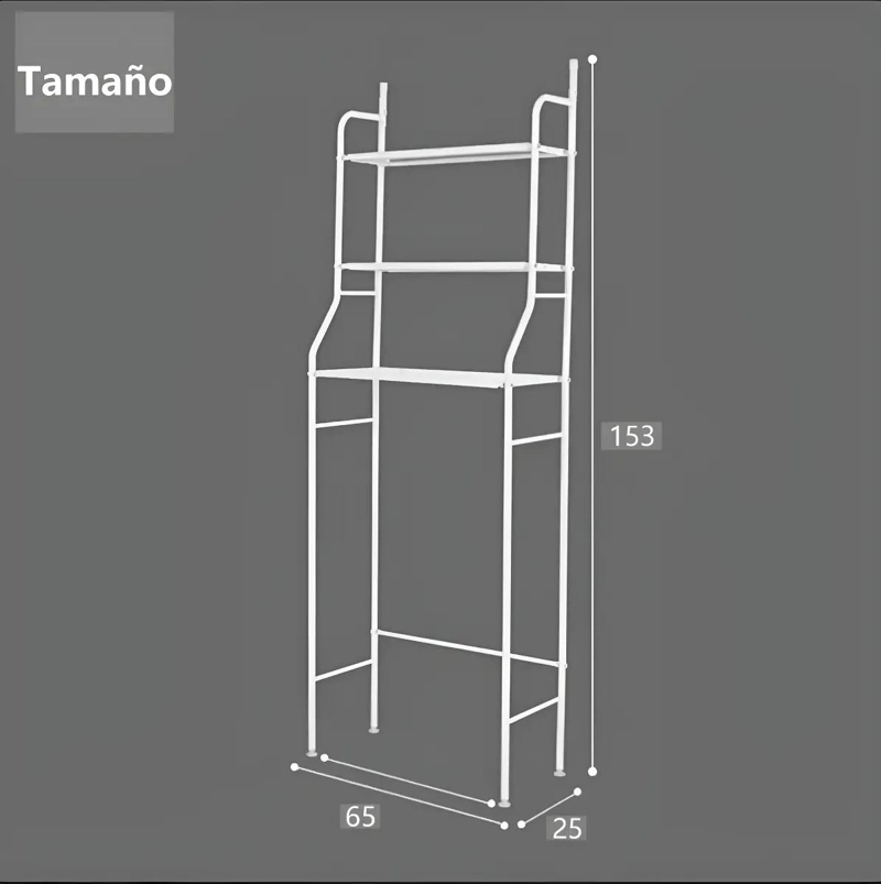 ORGANIZADOR METALICO DE 3 NIVELES PARA LAVADORA Y BAÑO - 3