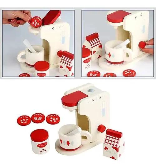 MINI CAFETERA DE MADERA PARA JUEGO INFANTIL - 4