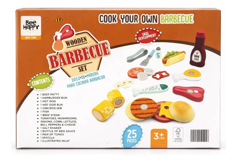 JUEGO DE CORTA CARNE DE MADERA CON 25 PIEZAS Y IMAN - 2