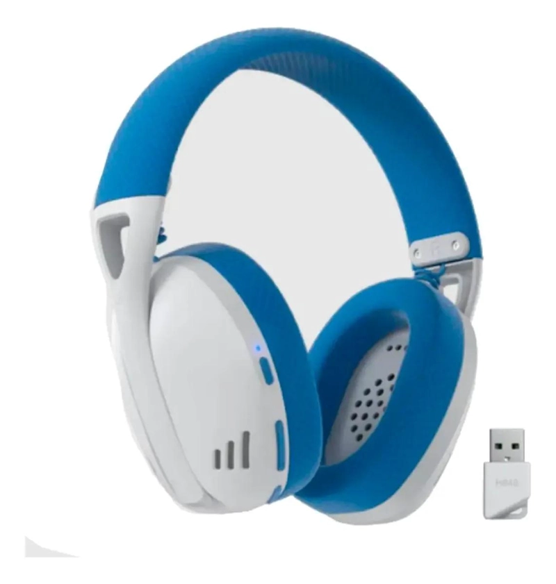 AUDIFONOS GAMER INALAMBRICOS BLANCO Y AZUL - 2