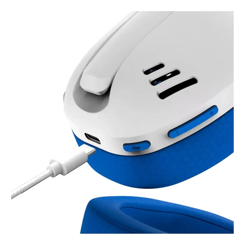 AUDIFONOS GAMER INALAMBRICOS BLANCO Y AZUL - 3