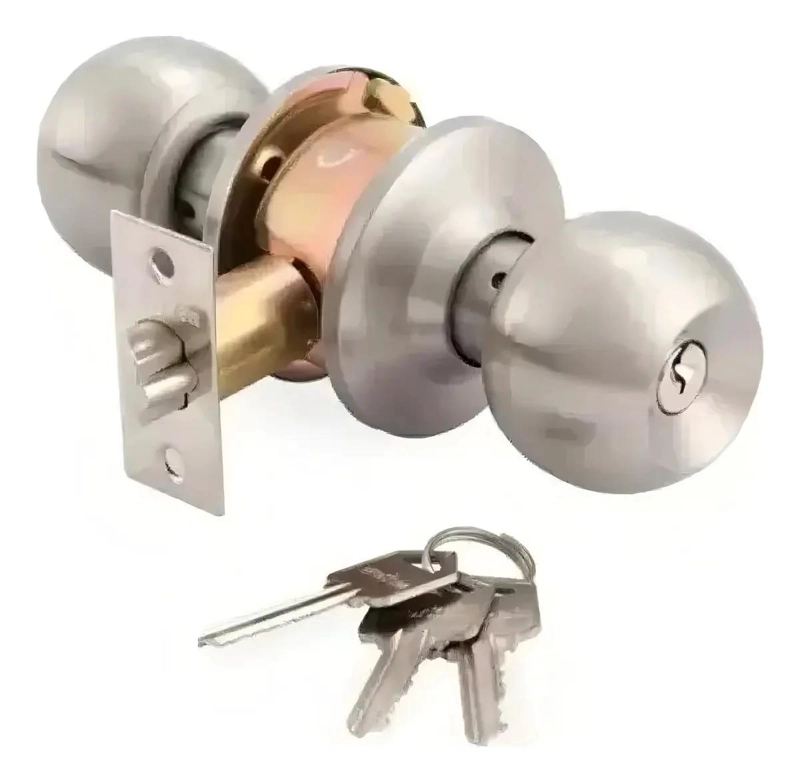 CERRADURA CON POMO, MANILLA Y CERROJO DE SEGURIDAD - 2
