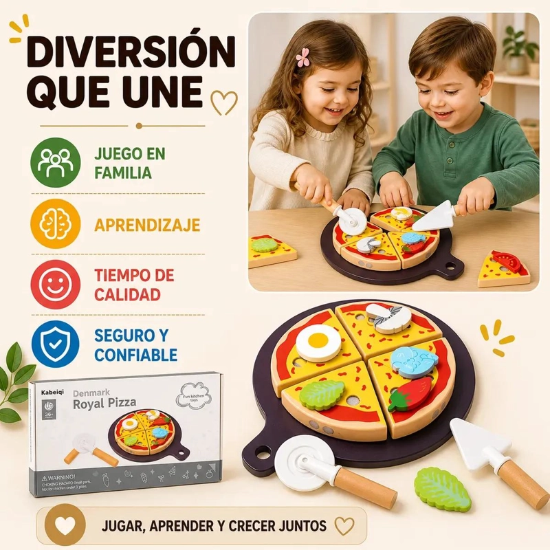 JUEGO DIDACTICO DE COCINA CON SET DE PIZZA Y UTENSILIOS - 3
