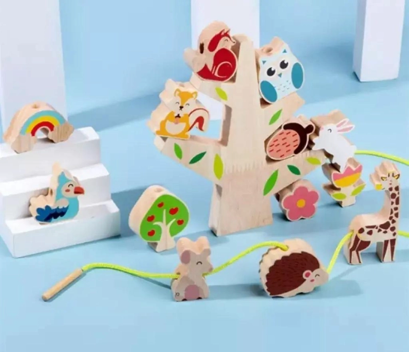 BLOQUES DE MADERA DIDACTICOS CON ANIMALES PARA EQUILIBRIO - 4