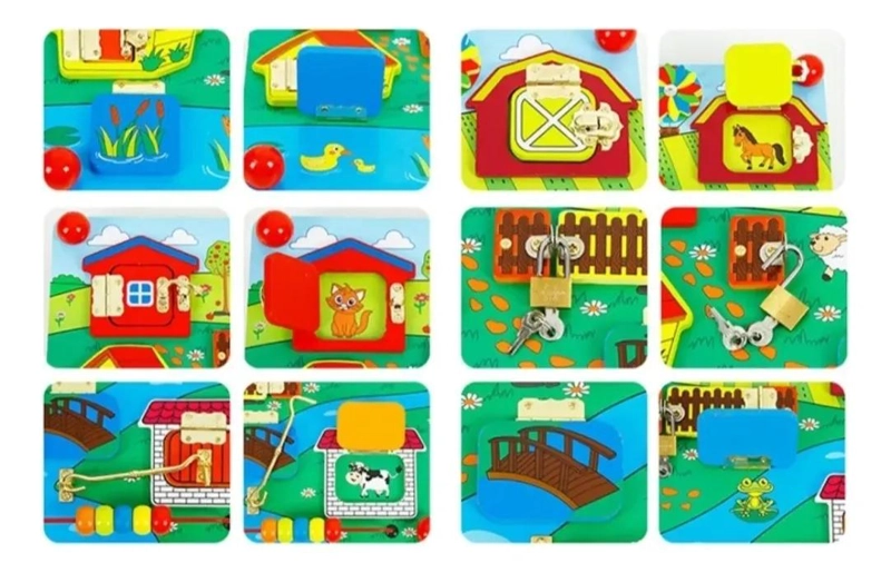 TABLERO SENSORIAL MONTESSORI DE MADERA DIDACTICO - 2