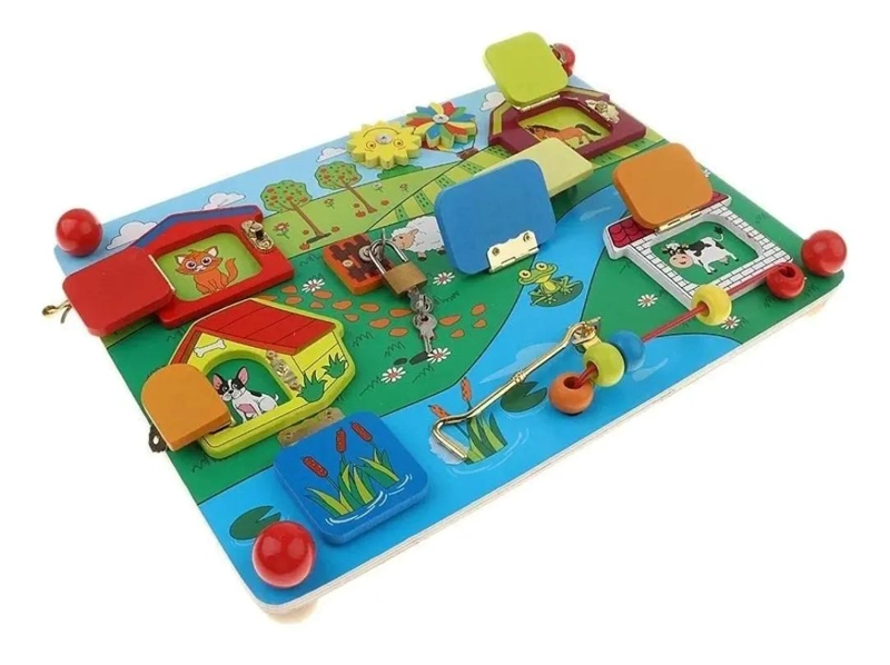 TABLERO SENSORIAL MONTESSORI DE MADERA DIDACTICO - 5