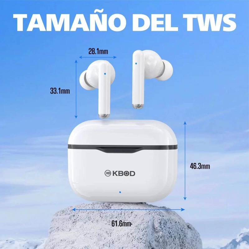 AUDIFONOS INALAMBRICOS BLUETOOTH 5.3 TWS TIPO C NEGROS - 2
