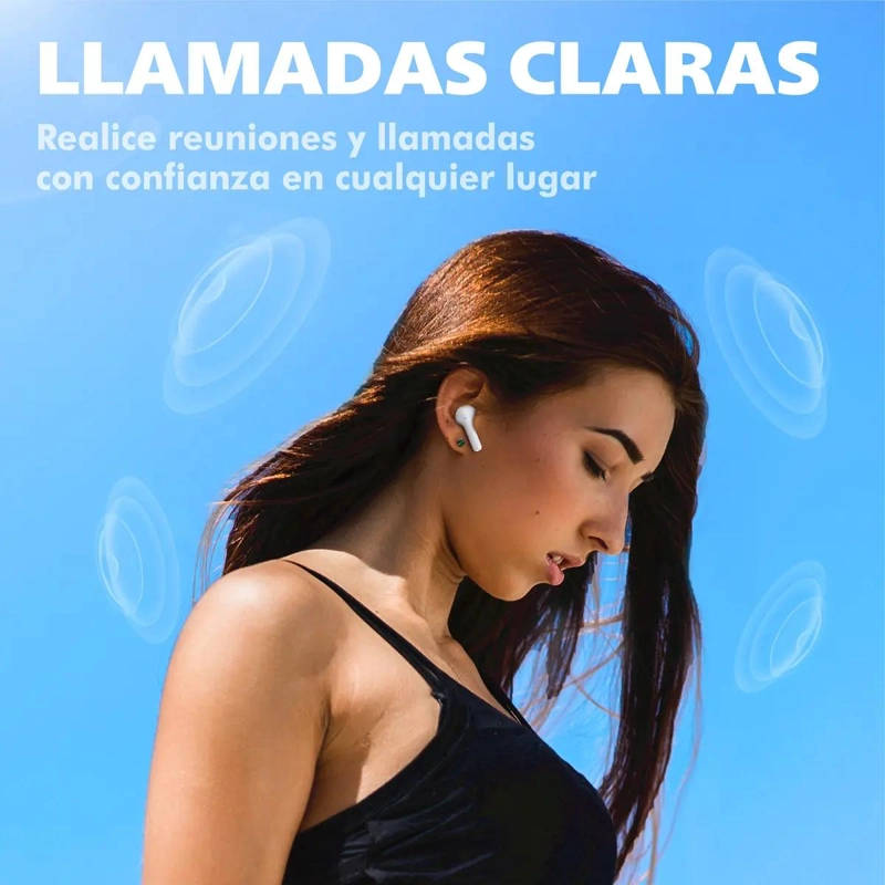 AUDIFONOS INALAMBRICOS BLUETOOTH 5.3 TWS TIPO C NEGROS - 3