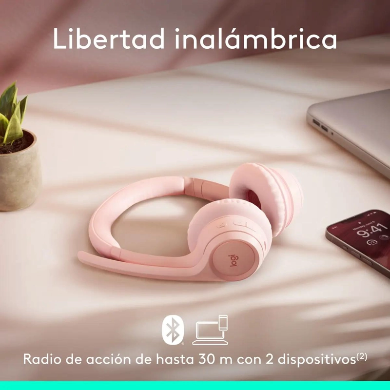 AUDIFONO BLUETOOTH CON MICROFONO ZONA 300 ROSA - 5