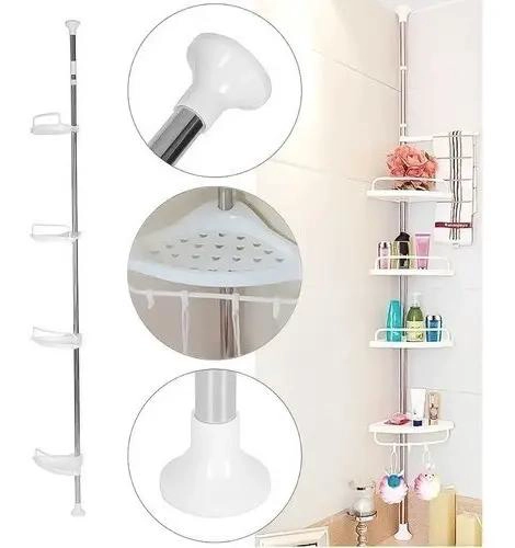 ORGANIZADOR ESQUINERO PARA DUCHA DE 4 PISOS AJUSTABLE - 2