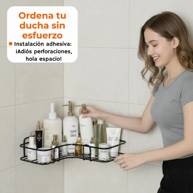 ORGANIZADOR DE DUCHA PARA ESQUINA CON ADHESIVO TRANSPAR - 3