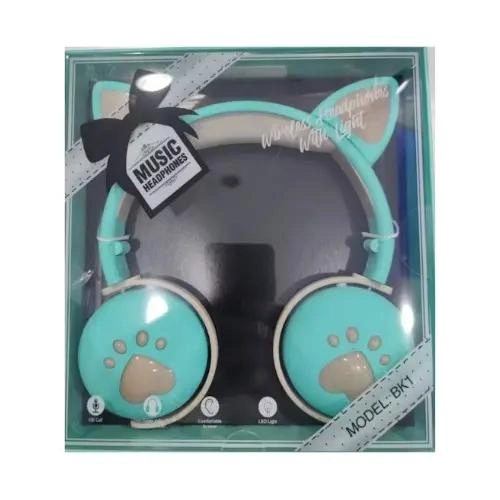 AUDIFONOS BLUETOOTH INALAMBRICOS CON DISEÑO DE GATO Y LUCES - 2