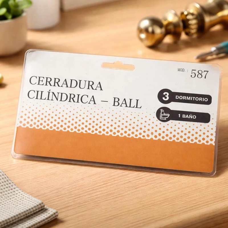 PACK 4 CERRADURAS POMO PLATEADO PARA BAÑO Y DORMITORIO - 1