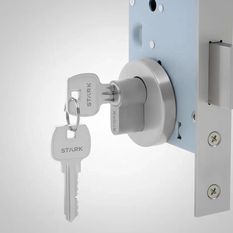 KIT CERRADURA DE EMBUTIR CON LLAVE PARA AMBOS LADOS ACERO - 3