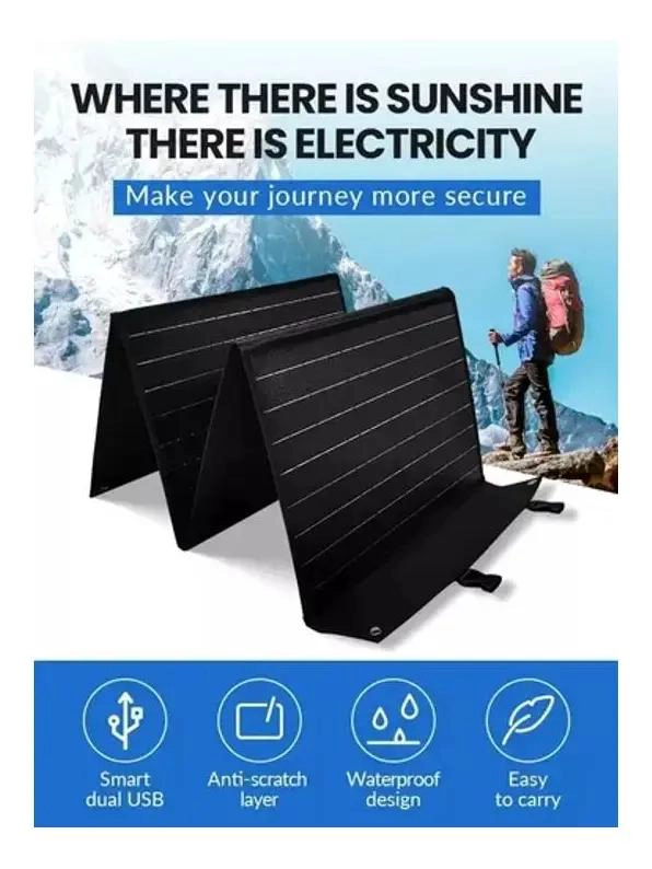 PANEL SOLAR PORTATIL 10W CON 2 PUERTOS USB - 3
