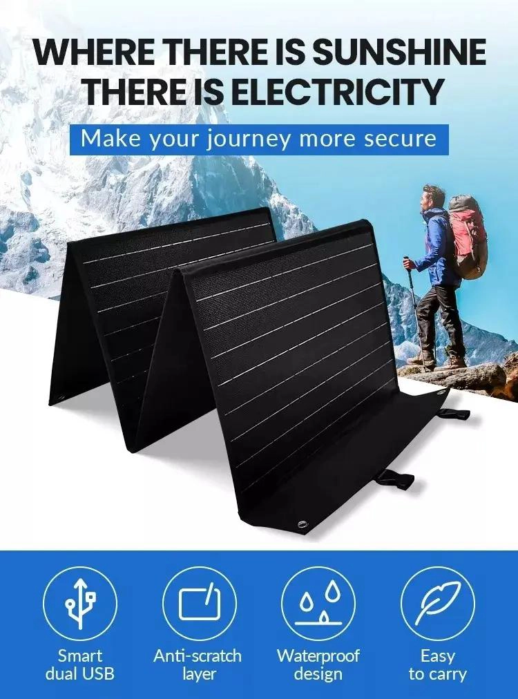 PANEL SOLAR PORTATIL 10W 6V CON 2 PUERTOS USB - 3