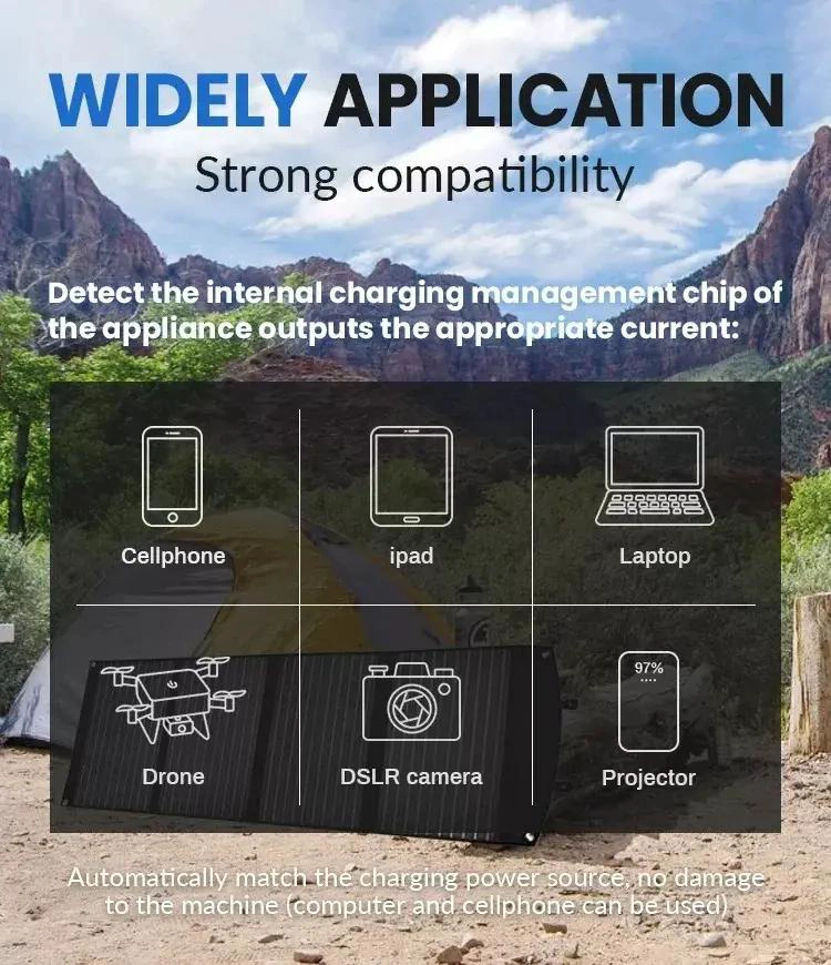 PANEL SOLAR PORTATIL 10W 6V CON 2 PUERTOS USB - 5