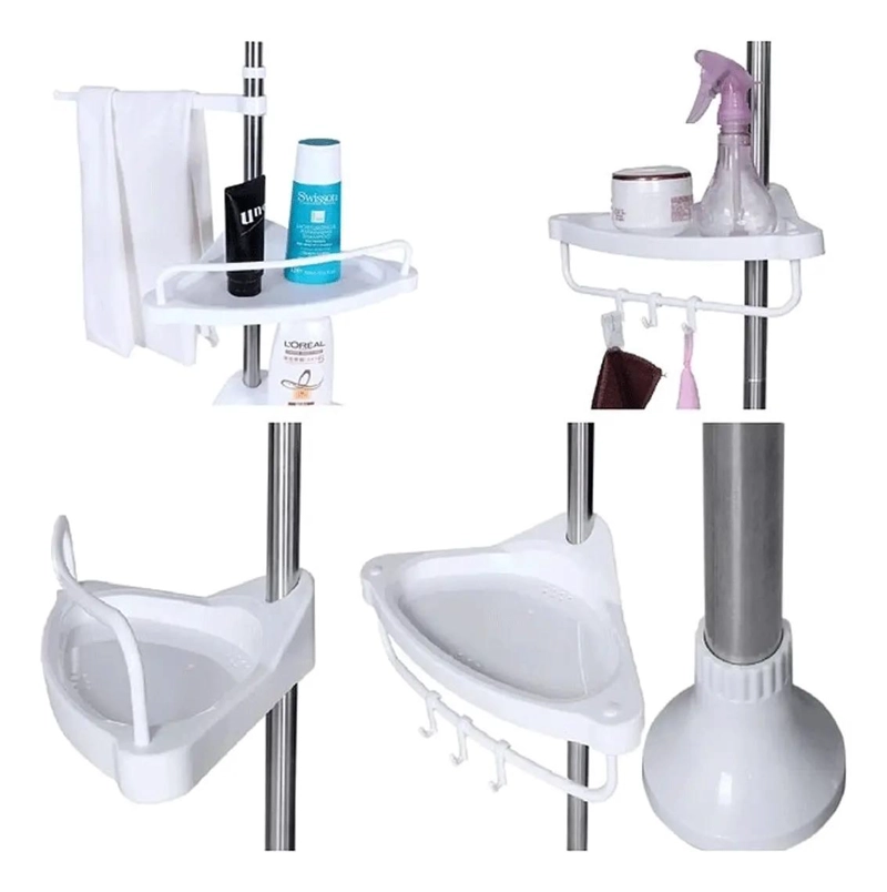 ORGANIZADOR ESQUINERO PARA BAÑO 4 PISOS AJUSTABLE - 3