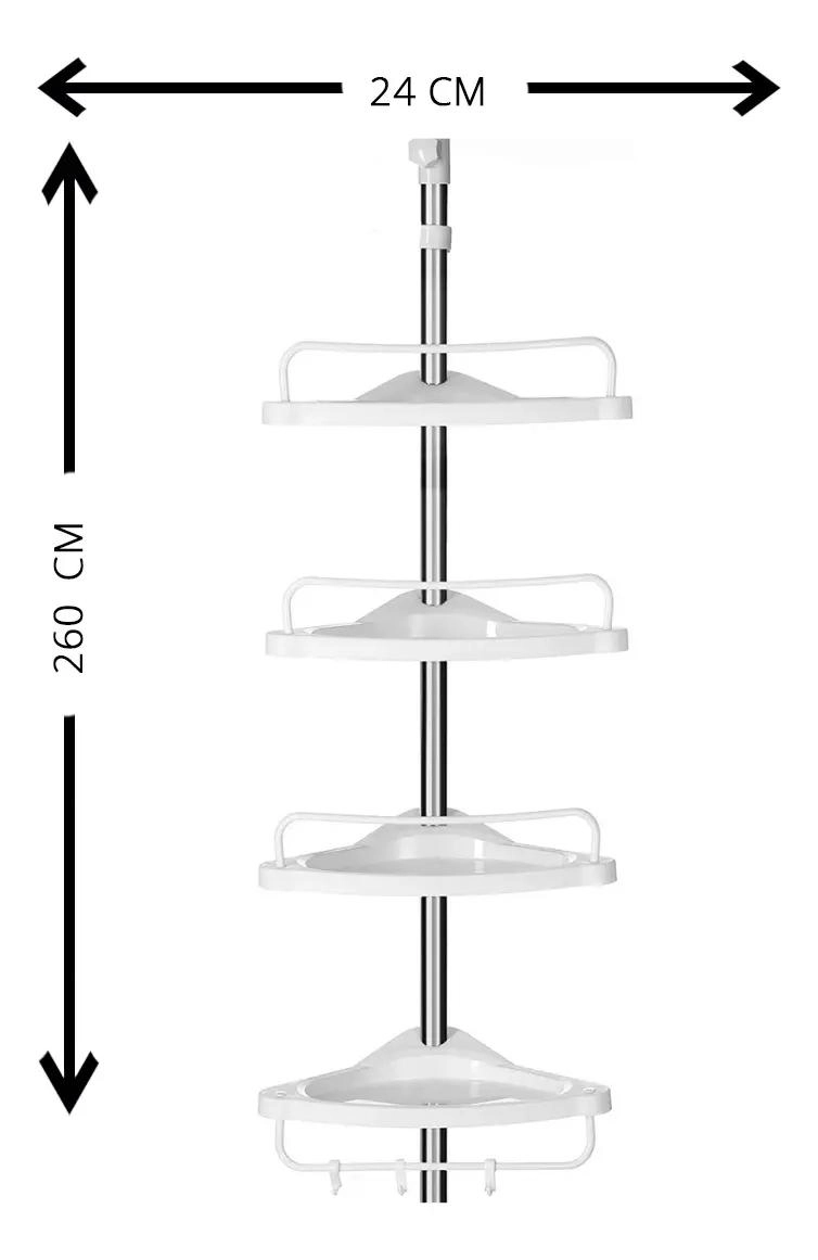 ORGANIZADOR ESQUINERO PARA BAÑO 4 PISOS AJUSTABLE - 5