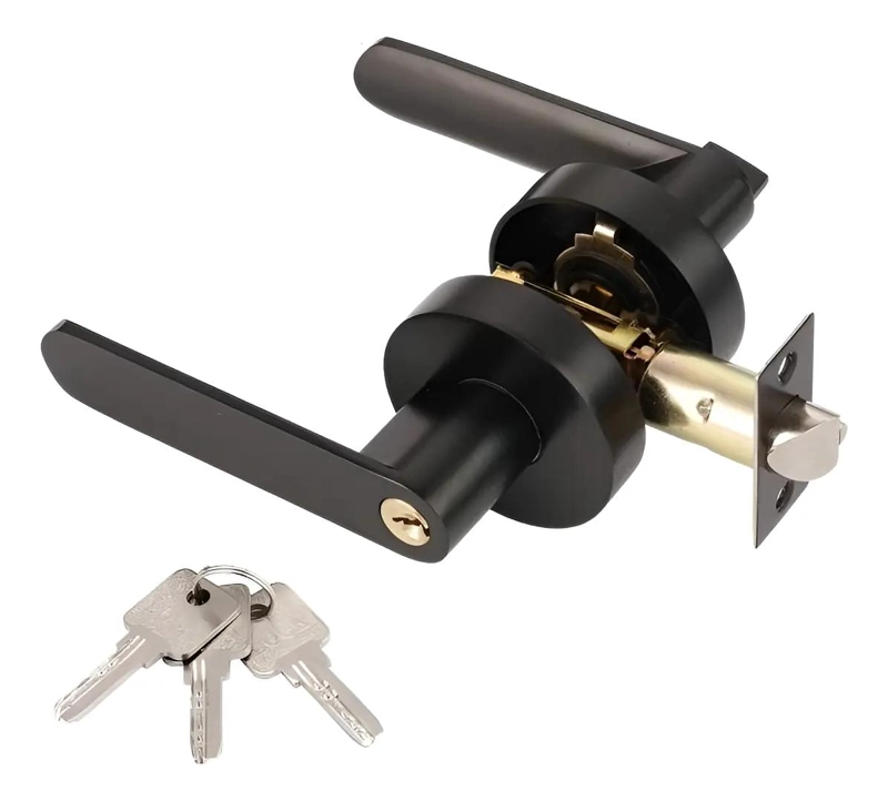 CERRADURA TUBULAR CON MANILLA Y CHAPA REDONDA PARA DORMIT - 1