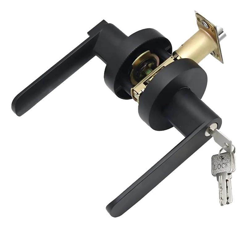 CERRADURA TUBULAR CON MANILLA Y CHAPA REDONDA PARA DORMIT - 2