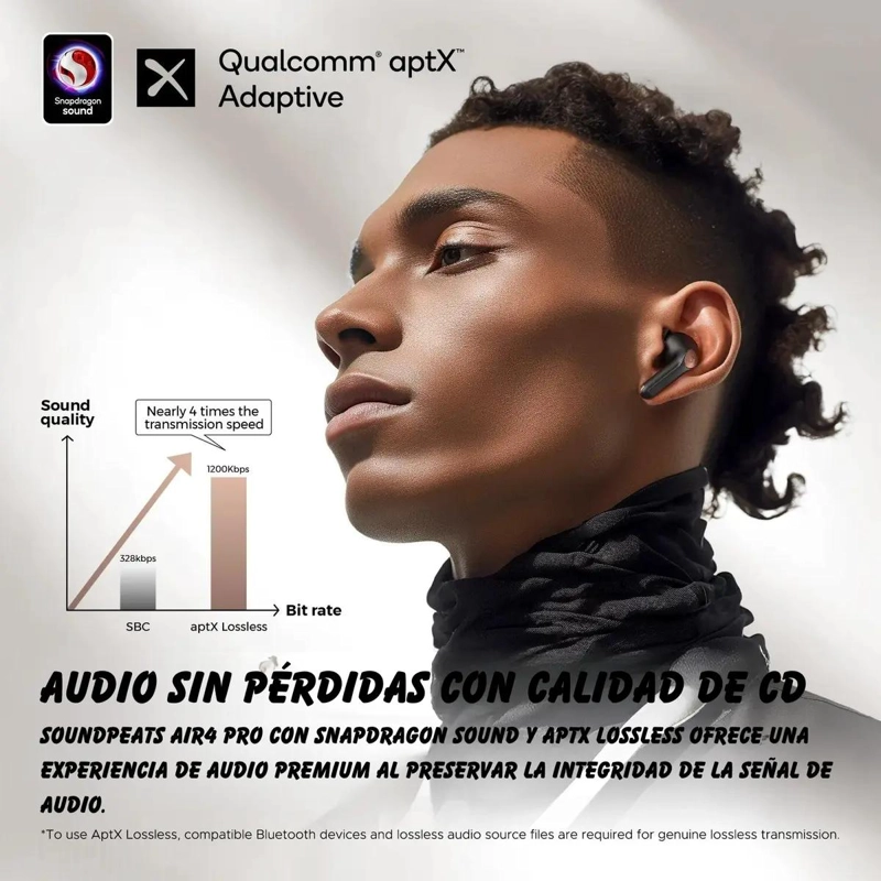 AUDIFONOS BLUETOOTH AIR4 PRO CON APTX Y ANC - 5