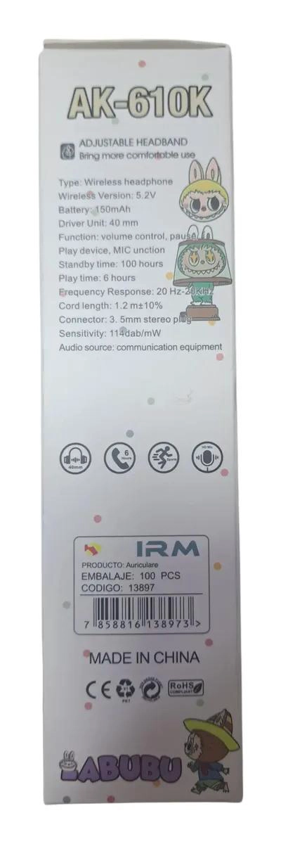 AUDIFONOS DIADEMA INALAMBRICOS PARA NIÑOS CON DISEÑO COLORIDO - 4