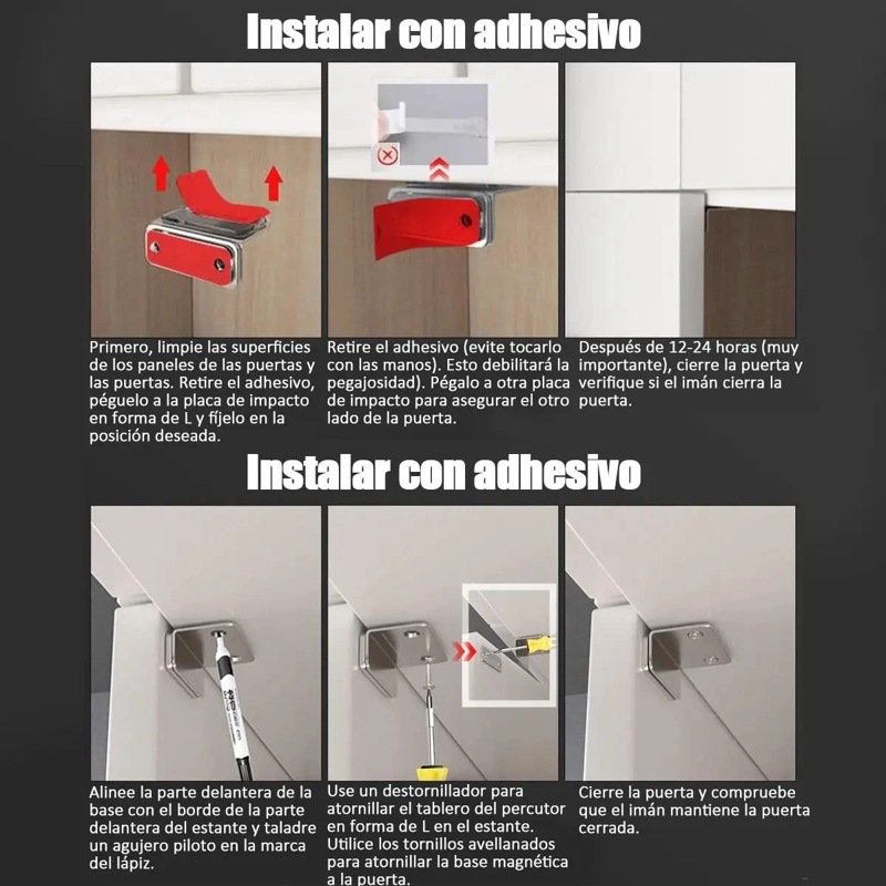CERRADURA DE IMAN FUERTE PARA MUEBLES Y CAJONES 15 UNID - 4