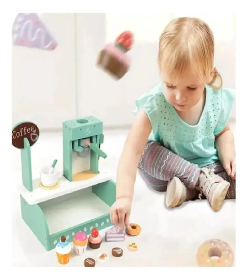 CAFETERA DE MADERA PARA JUEGO DE ROL INFANTIL - 3