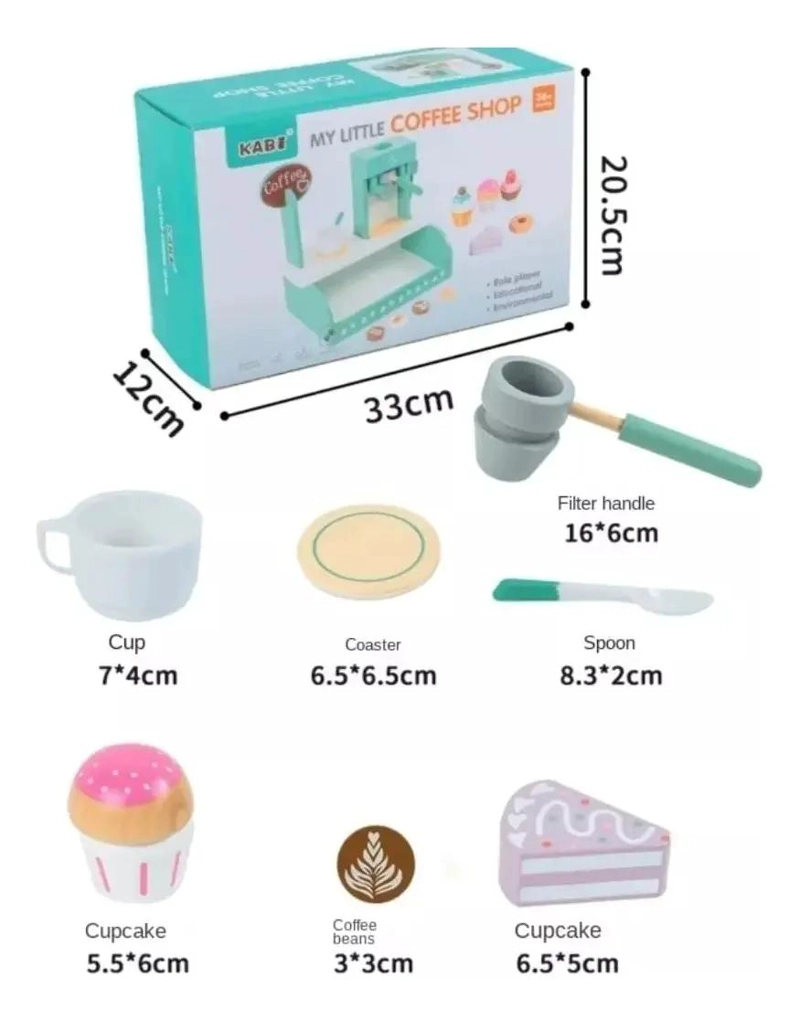CAFETERA DE MADERA PARA JUEGO DE ROL INFANTIL - 4