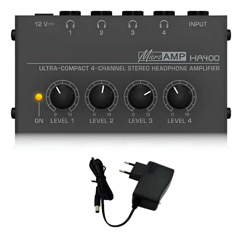 AMPLIFICADOR DE AUDIFONOS ESTE REO 4 CANALES - 1