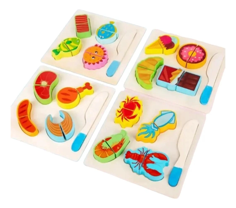 JUEGO DIDACTICO CORTA FRUTAS DE MADERA 14 PIEZAS - 2