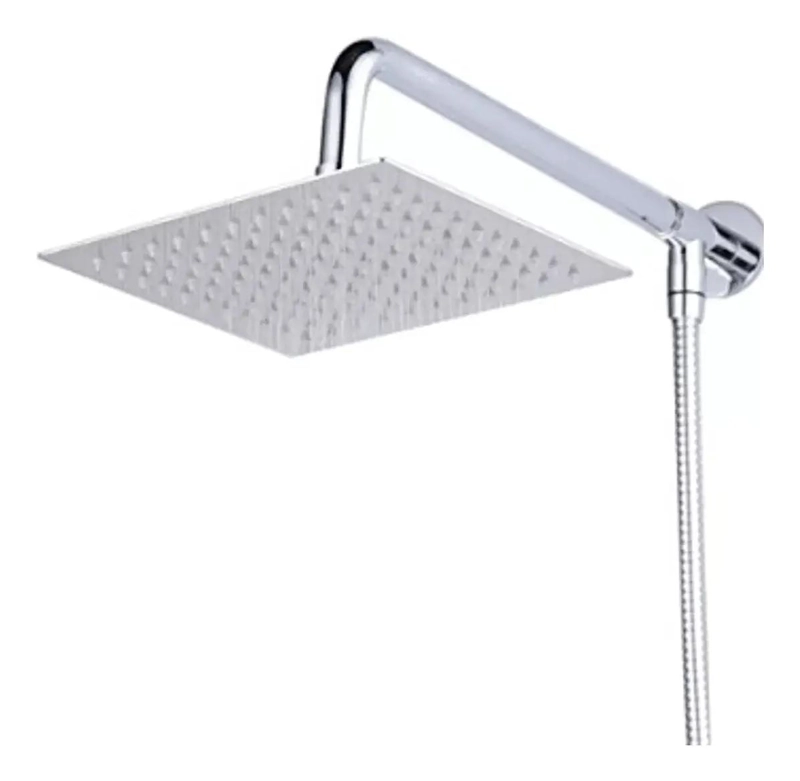 PLATO DE DUCHA CUADRADO CON BRAZO Y FLEXIBLE 1.6 M - 1