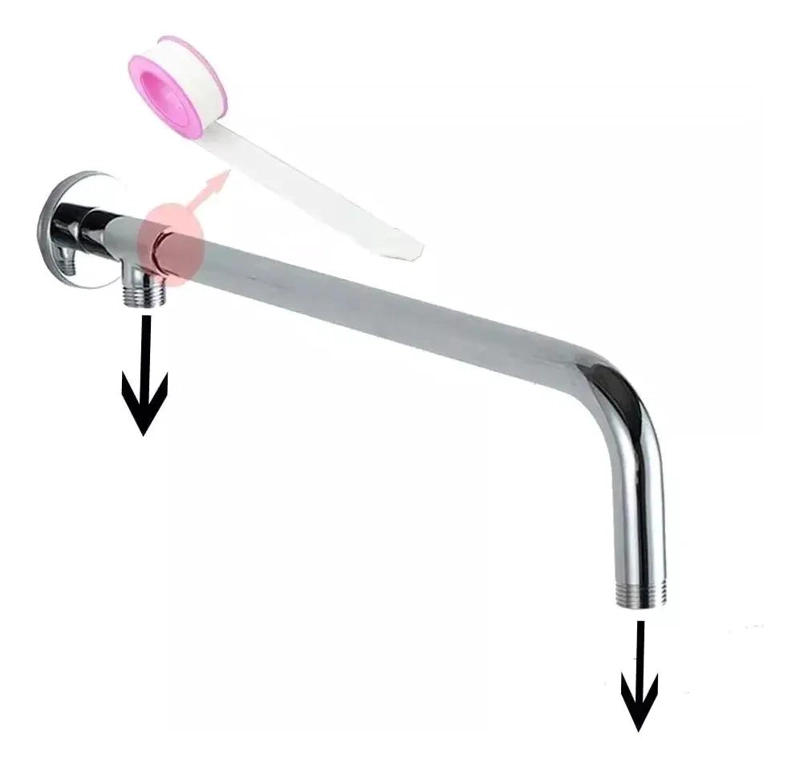 PLATO DE DUCHA CUADRADO CON BRAZO Y FLEXIBLE 1.6 M - 4